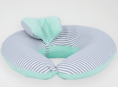 COJÍN DE LACTANCIA ACOLCHONADITOS 65X65CM ALGODÓN VERDE AGUA