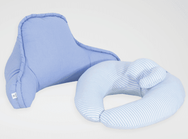 PACK DE LACTANCIA - COJÍN DE LACTANCIA + RESPALDAR CELESTE ACOLCHONADITOS