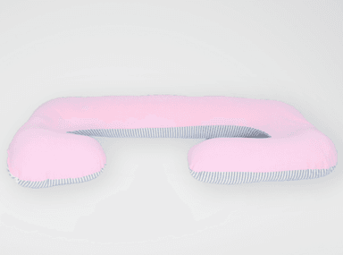 COJÍN MULTIFUNCIONAL ROSADO ALMOHADA EMBARAZO /RAYAS PLOMAS