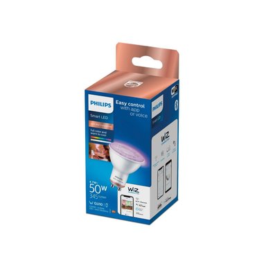 LAMPARA WIZ BLANCO DICROICA LED INTELIGENTE PHILIPS SMART RGB GU10 4.7W