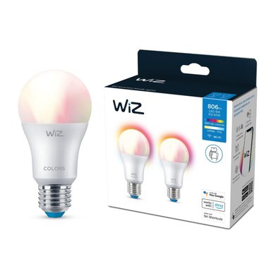 PACK 2 LAMPARAS WIZ BLANCO FOCO LED INTELIGENTE RGB A60 8W