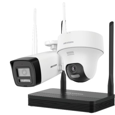 KIT INALÁMBRICO HIKVISION DE 4 MP / NVS 4CH SOPORTA HASTA 512GB / 1 CAMARA BALA EXTERIOR + 1 CAMARA - 1