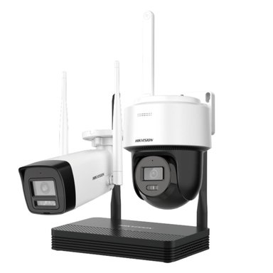 KIT INALÁMBRICO HIKVISION 4 MP / NVS 4CH SOPORTA HASTA 512GB / 1 CAMARA BALA EXTERIOR + 1 CAMARA TUR