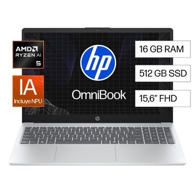 LAPTOP HP OMNIBOOK 15-FN0051LA AMD RYZEN AI 5-340 16GB 512GB