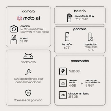 MOTOROLA G17 4GB+256GB ROSA - 6