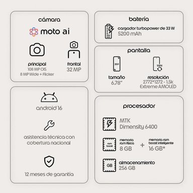 MOTOROLA G77 8GB+256GB NEGRO - 6