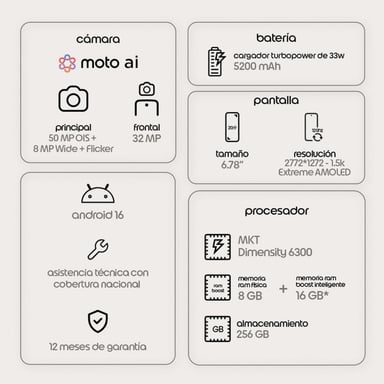 MOTOROLA G67 4GB+256GB GRIS - 6
