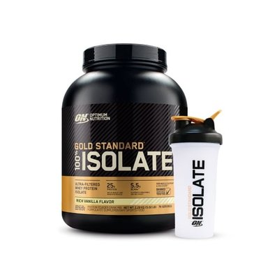 PROTEÍNA AISLADA OPTIMUM NUTRITION GOLD STANDARD 5 LB VAINILLA + SHAKER GRATIS