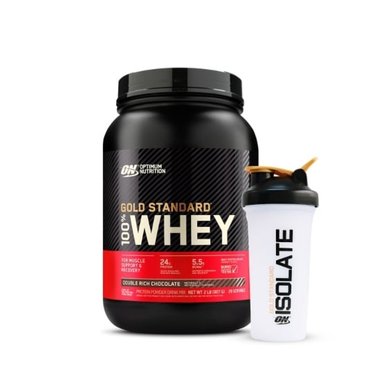 PROTEÍNA OPTIMUM NUTRITION GOLD STANDARD WHEY 2LB CHOCOLATE + SHAKER GRATIS