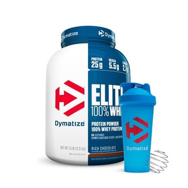 PROTEÍNA DYMATIZE ELITE WHEY 5LB CHOCOLATE + SHAKER GRATIS