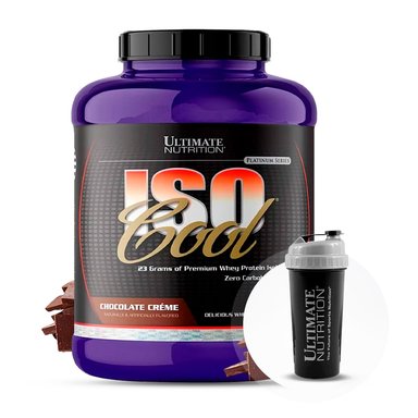 PROTEÍNA AISLADA ULTIMATE NUTRITION ISO COOL 5LB CHOCOLATE + SHAKER GRATIS