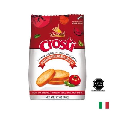 TOSTADITAS LA MOLE CROSTI POMODORO Y BASILICO X 100 GR - 1