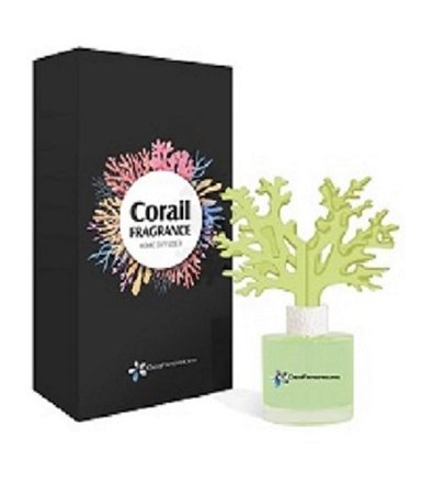 AMBIENTADOR CIEN FRAGANCIAS MIKADO CORAL CELULOSA VIDRIO VERDE CLARO HOGAR MANGO