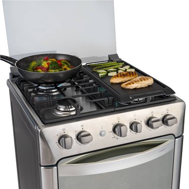 COCINA A GAS CON GRILL INDURAMA 4 HORNILLAS FLORENCIA ZAFIRO - ACERO INOX - 2