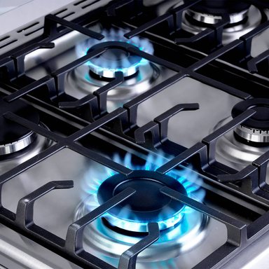 COCINA A GAS GLP INDURAMA 6 HORNILLAS PARMA ZAFIRO - ACERO INOX - 4