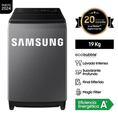 LAVADORA AUTOMATICA SAMSUNG 19 KG WA19CG6441BD CARGA SUPERIOR - 1