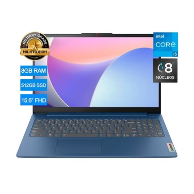 LAPTOP LENOVO CORE I5 IDEAPAD SLIM 3 15IAH8 8GB RAM 512GB SSD 15.6 FHD