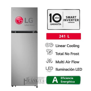 REFRIGERADORA LG TOP FREEZER VT24BPY NO FROST 241 LT