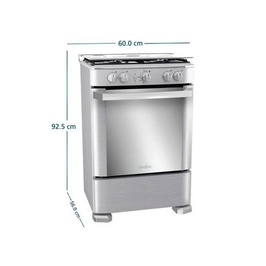 COCINA MABE A GAS 4 HORNILLAS CMP6030FX1 INOX - 2