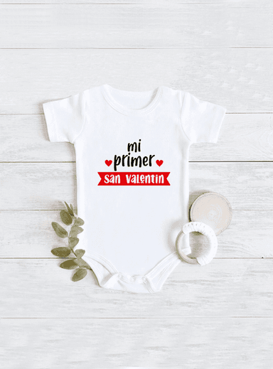 BODY ALGODÓN PIMA UNISEX MODO TEDDY BLANCO BDSVMFV MI PRIMER SAN VALENTINE BEBÉ