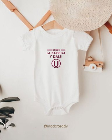 BODY UNISEX MODO TEDDY BLANCO DESDE LA BARRIGA DALE U