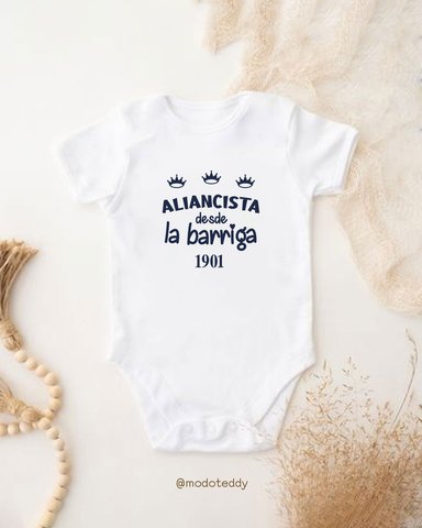 BODY UNISEX MODO TEDDY BLANCO ALIANCISTA DESDE LA BARRIGA