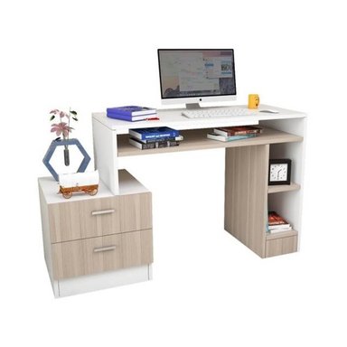 ESCRITORIO STARHOME PLAY 130 CM X 45 CM PRAGA - BLANCO / BEIGE