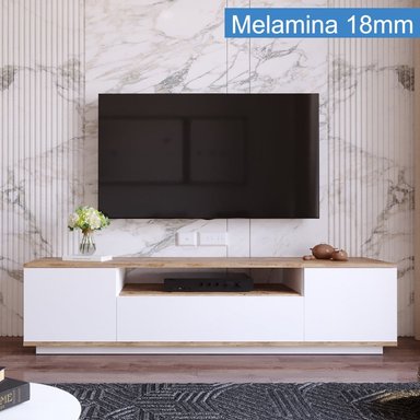 MUEBLES STARHOME - CENTRO DE ENTRETENIMIENTO CONTINENTAL- BLANCO Y ROBLE | MULTICOLOR - 1