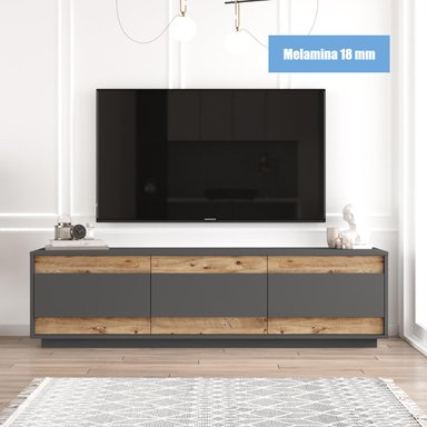 CENTRO DE ENTRETENIMIENTO STARHOME SOUTHERN MUEBLES PLOMO Y ROBLE