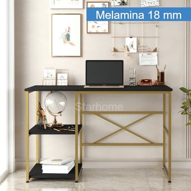 ESCRITORIO STARHOME ESTILO INDUSTRIAL LUXURY NEGRO