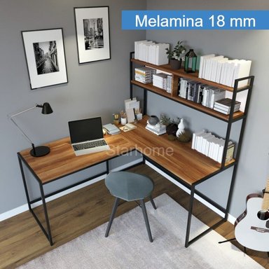 ESCRITORIO STARHOME ESTILO INDUSTRIAL EN 'L' MASSIMO CARAMELO