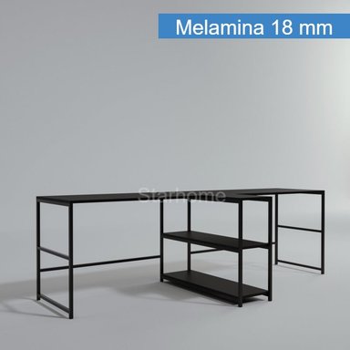 ESCRITORIO STARHOME ESTILO INDUSTRIAL MASSAKI NEGRO