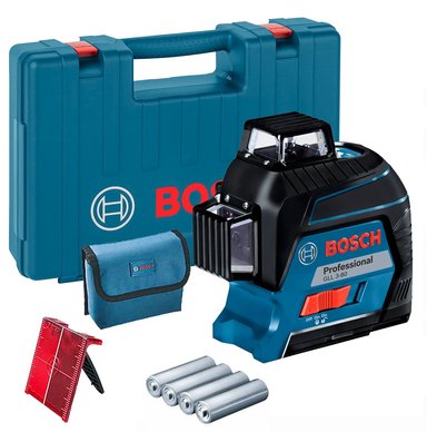 NIVEL LÁSER BOSCH GLL 3-80 ROJO 360° LINEAS PLOMADA