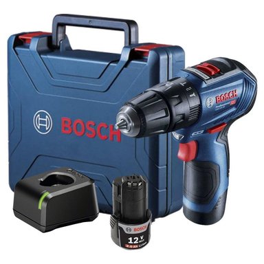 SET DE HERRAMIENTAS BOSCH TALADRO PERCUTOR 3/8' GSB 12V-30 BRUSHLESS + MALETÍN