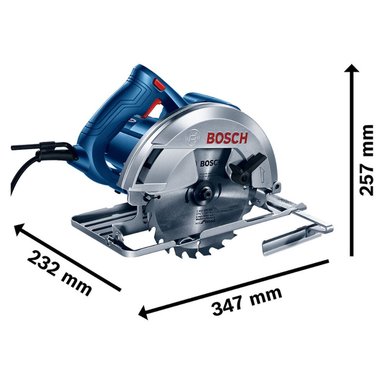 SET DE HERRAMIENTAS BOSCH SIERRA CIRCULAR 7 1/4 GKS 150 1500 WATTS + MALETÍN LONA - 3