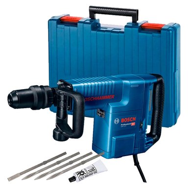 SET DE HERRAMIENTAS BOSCH MARTILLO DEMOLEDOR GSH 11-E 1500 WATTS + 4 CINCELES 16.8 JOULS 10.1KG