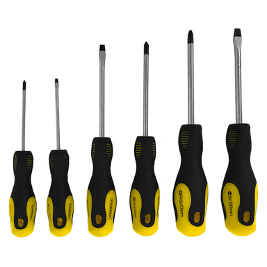 SET DESTORNILLADORES GOODYEAR GY-SDK-8013 MAGNETICOS 6 PIEZAS 10 CM