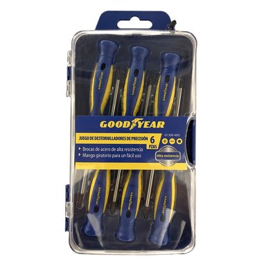DESTORNILLADORES PUNTAS PRECISIÓN GOODYEAR GY-SDK-4005 SET 6 PIEZAS