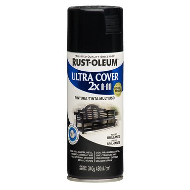 AEROSOL MULTIUSOS RUST OLEUM ULTRA COVER 2X NEGRO BRILLANTE 340G