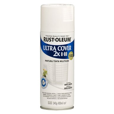 AEROSOL MULTIUSOS RUST OLEUM ULTRA COVER 2X BLANCO BRILLANTE 340G