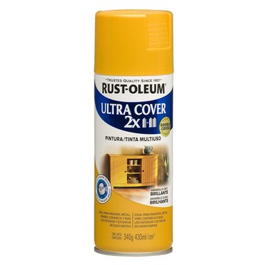 AEROSOL MULTIUSOS RUST OLEUM ULTRA COVER 2X AMARILLO ORO BRILLANTE 430 ML 340G