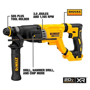 DEWALT ROTOMARTILLO SDS PLUS 20V XR MAX SIN BAT NI CARGADOR - 3