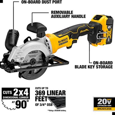 SIERRA CIRCULAR DEWALT 4-1/2' 20V MAX SIN BAT NI CARGADOR - 2