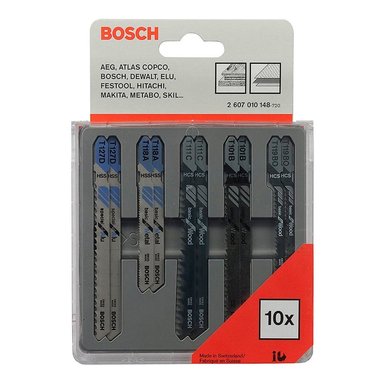 SET HERRAMIENTAS BOSCH SET 10 HOJAS MIXTAS PARA CALAR MADERA HSS X4 Y HCS X6