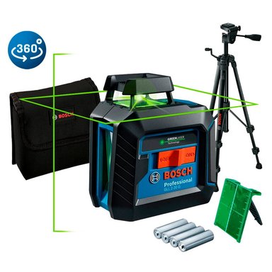 NIVEL LÁSER BOSCH GLL 2-20 G LÍNEAS CRUZADAS VERDE 360 GRADOS