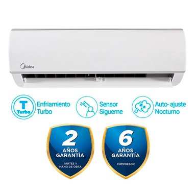 AIRE ACONDICIONADO SPLIT MIDEA PARED FRÍO ON OFF 24000 BTU 24CRN1-NB/24CN1-NB - 2
