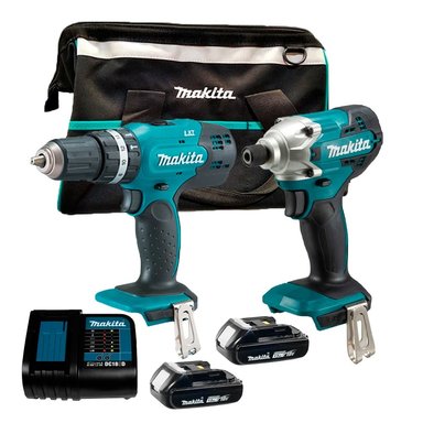 SET DE HERRAMIENTAS MAKITA TALADRO DHP453 + ATORNILLADOR + 2 BATERÍA 1.5AH + CARG