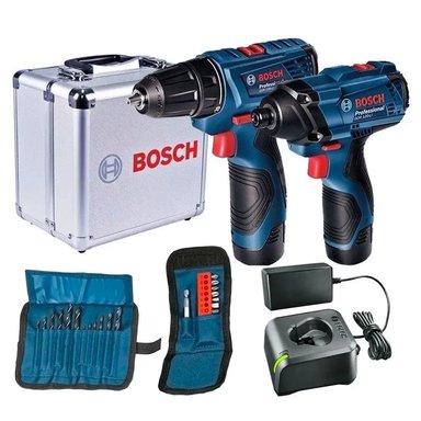 SET DE HERRAMIENTAS BOSCH TALADRO ATORNILLADOR GSR 120 + IMPACTO GDR 120 12V