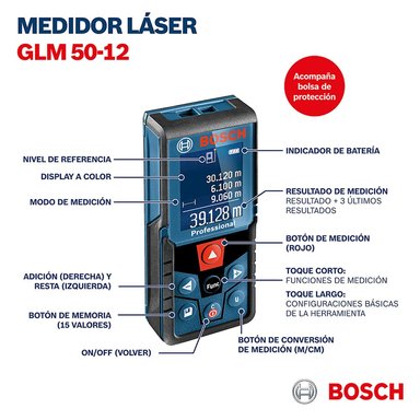 MEDIDOR LÁSER BOSCH GLM 50-12 DISTANCIA - 5