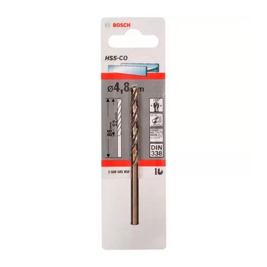 BROCA METAL COBALTO BOSCH HSS-CO 4.8 X 52 X 86